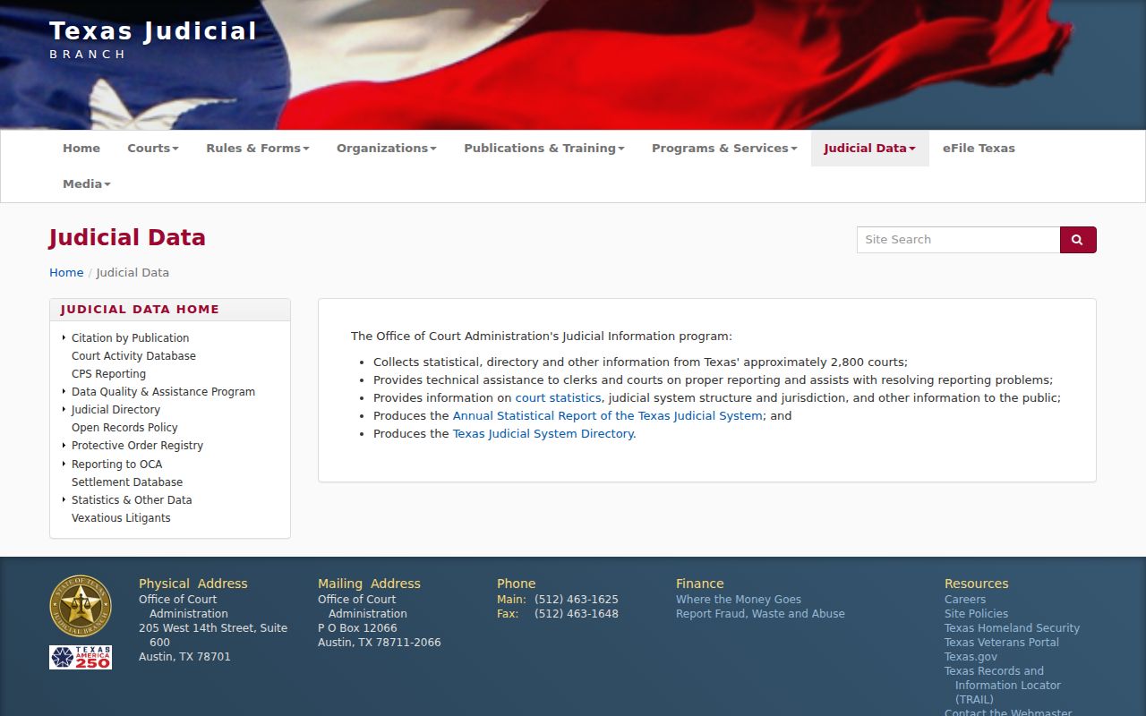 Bishop Hills criminal history routing through Texas judicial data