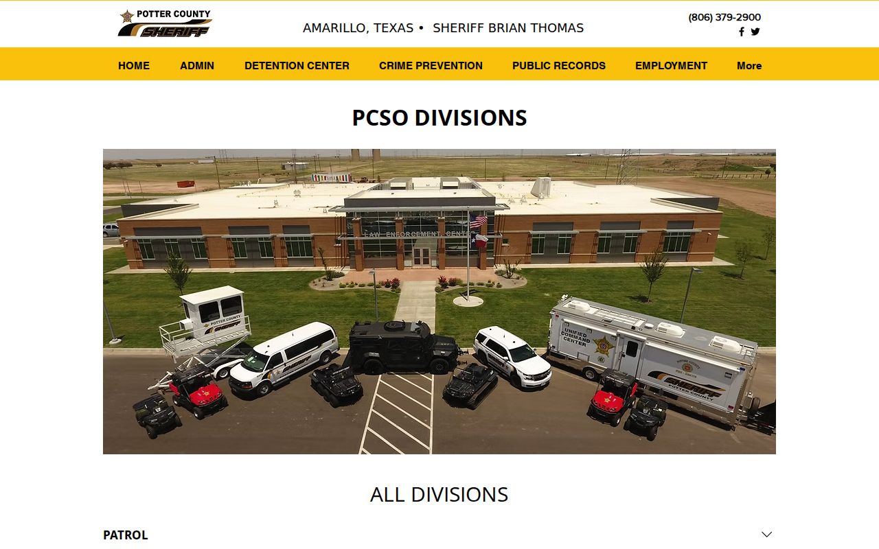 Potter County arrest history sheriff divisions and corrections page