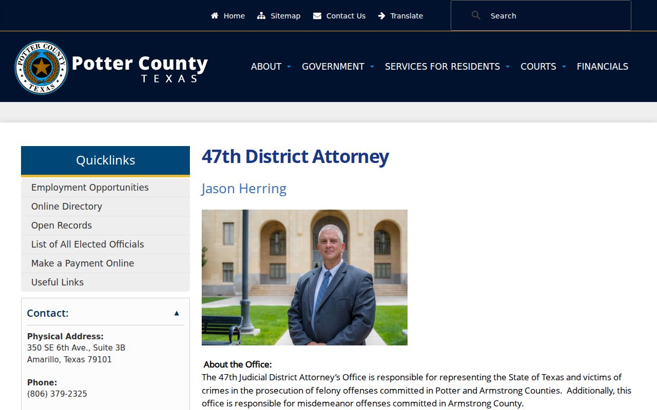 Potter County criminal case District Attorney office