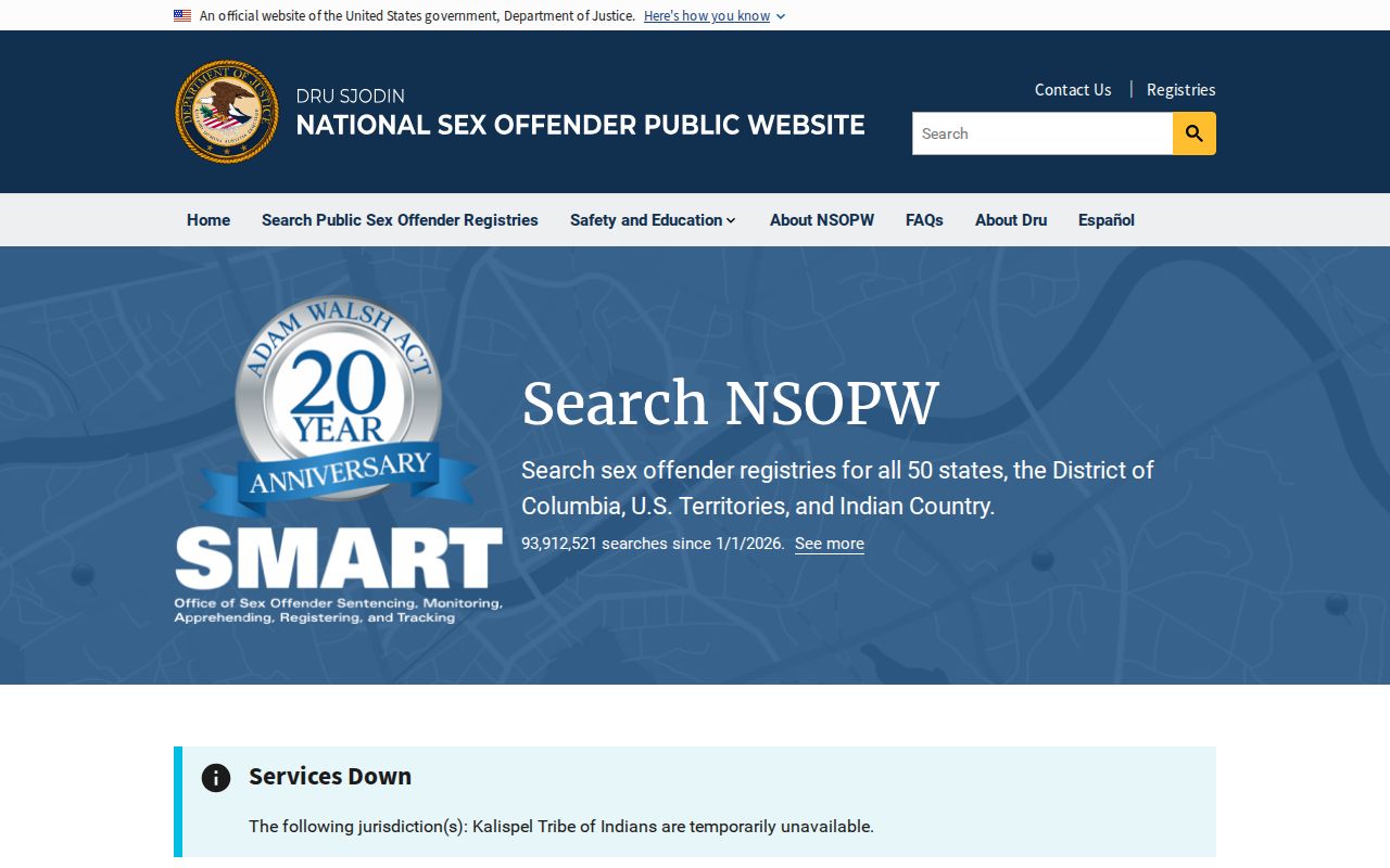Potter County sex offender check national public registry search